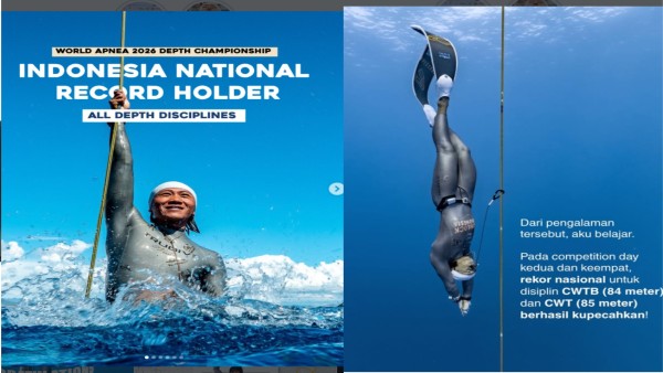 Pecahkan Rekor Pribadi! Dimas Andika Menyelam hingga 84 Meter di Kejuaraan Dunia Freediving 2026